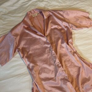 Victoria's Secret Pink Gold label vintage Satin Pajama Shirt